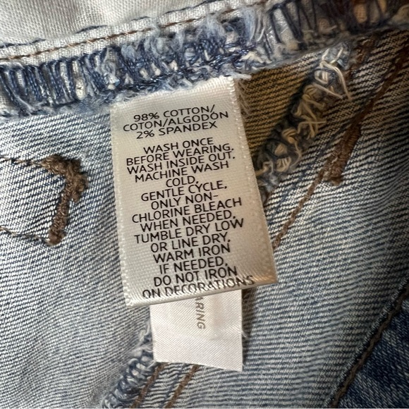 LOFT Embellished Denim Mini Skirt With Distressing Size 00 - Picture 6 of 7